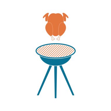 Izgara tavuk simgesi. Vektör illustratio