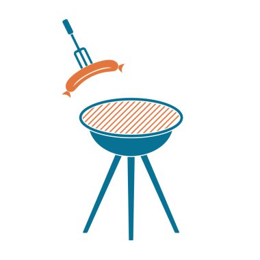 Mangal sucuk simgesi. Vektör çizim