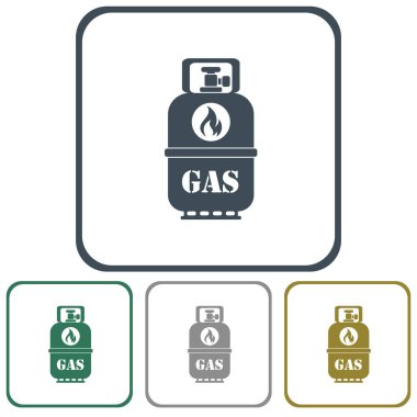 Kamp gaz şişesi simgesi. Düz simgesi izole. Vektör illustratio
