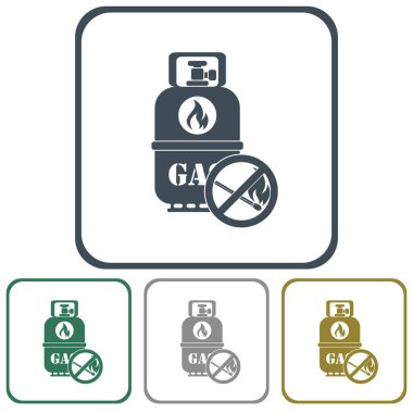 Kamp gaz şişesi simgesi. Düz simgesi izole. Vektör illustratio