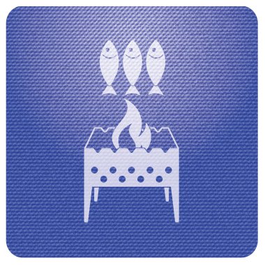 Izgara balık simgesi. Vektör illustratio