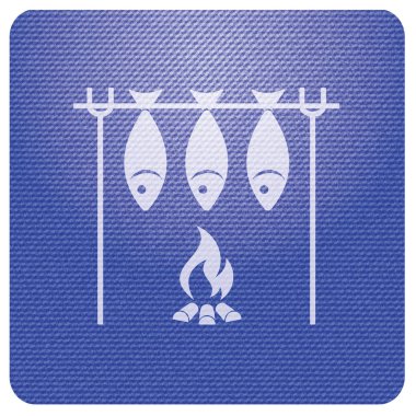 Izgara balık simgesi. Vektör illustratio