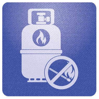 Kamp gaz şişesi simgesi. Düz simgesi izole. Vektör illustratio