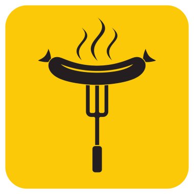 Mangal sucuk simgesi. Vektör çizim