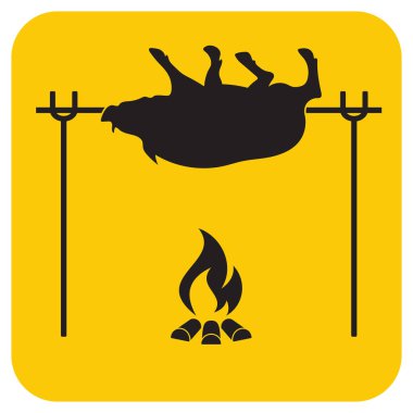 Izgara domuz simgesi. Vektör illustratio