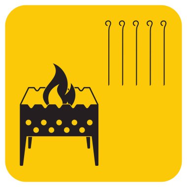 Kamp mangal simgesi. Vektör illustratio