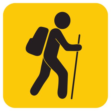Simge illüstrasyon izole vektör işareti işaret hiking