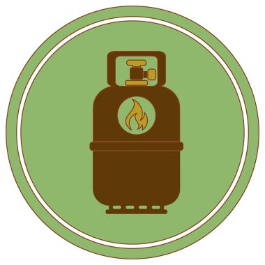 Kamp gaz şişesi simgesi. Düz simgesi izole. Vektör illustratio