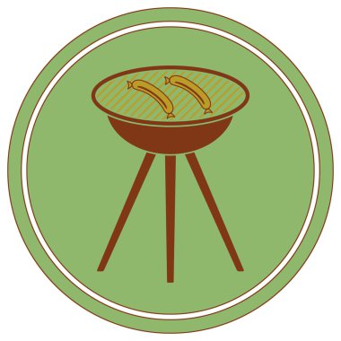 Mangal sucuk simgesi. Vektör çizim