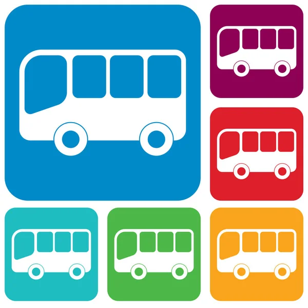 Autobús Icono Vector Lleno Signo Plano — Vector de stock