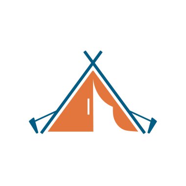 Stilize simge Turizm çadır. Vektör illustratio