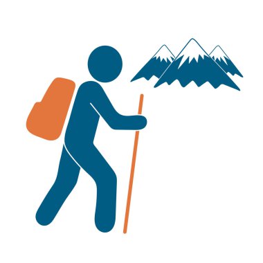 Simge illüstrasyon izole vektör işareti işaret hiking