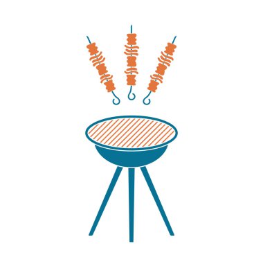Izgara Kebap simgesi. Vektör illustratio