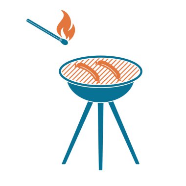 Mangal sucuk simgesi. Vektör çizim