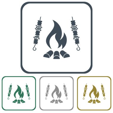 Izgara Kebap simgesi. Vektör illustratio