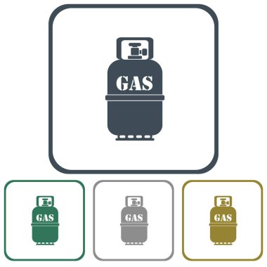 Kamp gaz şişesi simgesi. Düz simgesi izole. Vektör illustratio