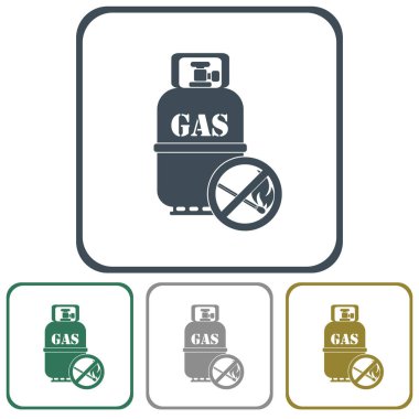 Kamp gaz şişesi simgesi. Düz simgesi izole. Vektör illustratio