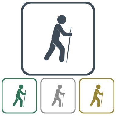 Simge illüstrasyon izole vektör işareti işaret hiking