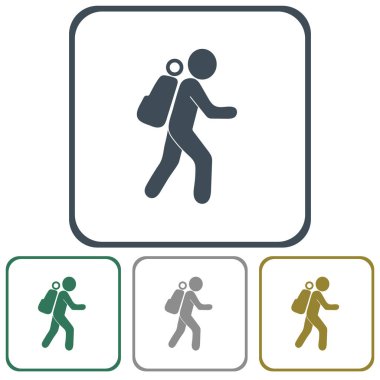 Simge illüstrasyon izole vektör işareti işaret hiking