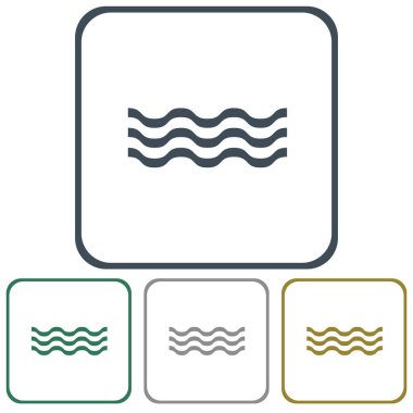 Su dalgaları simgesi. Vektör illustratio