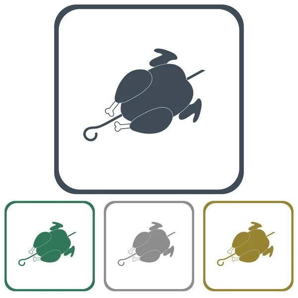 Izgara tavuk simgesi. Vektör illustratio