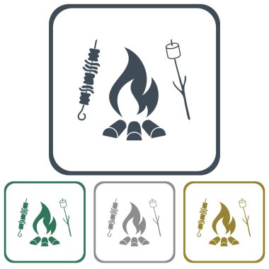 Izgara zephyr ve Kebap simgesi. Vektör illustratio