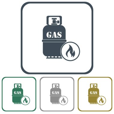Kamp ocağı gaz şişesi simge vektör ile. Vektör çizim