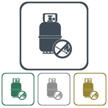 Kamp gaz şişesi simgesi. Düz simgesi izole. Vektör illustratio