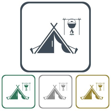 Stilize simge Turizm çadır. Vektör illustratio