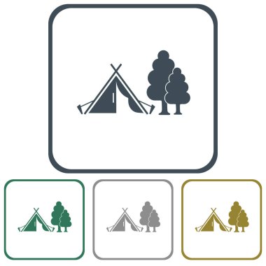 Stilize simge Turizm çadır. Vektör illustratio