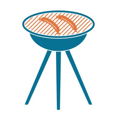 Mangal sucuk simgesi. Vektör çizim