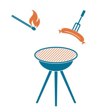 Mangal sucuk simgesi. Vektör çizim