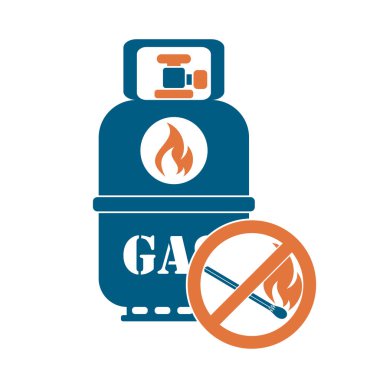 Kamp gaz şişesi simgesi. Düz simgesi izole. Vektör illustratio