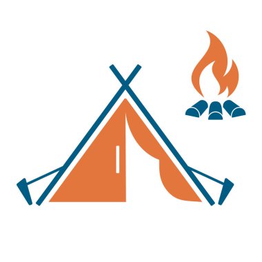 Stilize simge Turizm çadır. Vektör illustratio