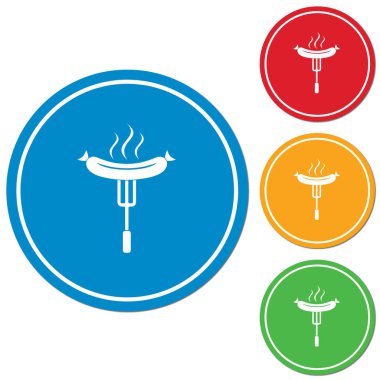 Mangal sucuk simgesi. Vektör çizim