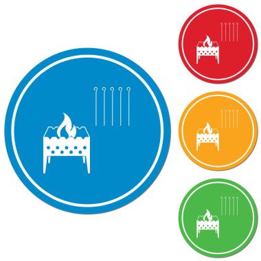 Kamp mangal simgesi. Vektör illustratio