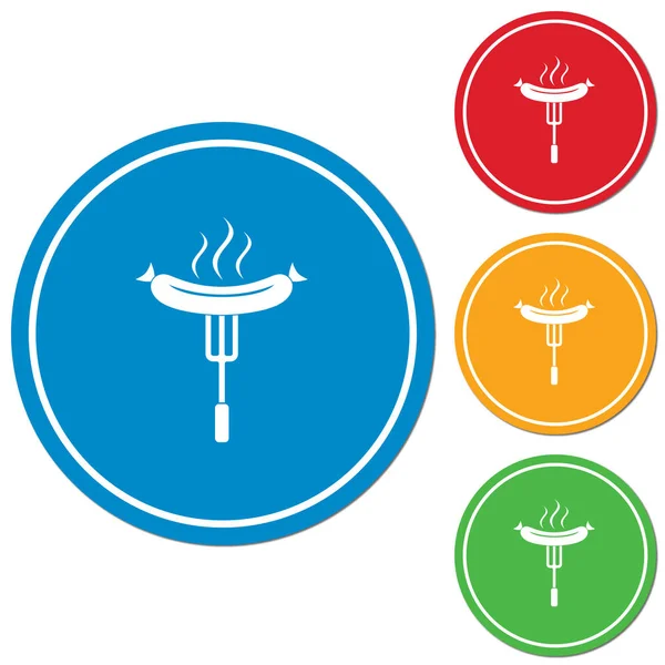 Mangal sucuk simgesi. Vektör çizim