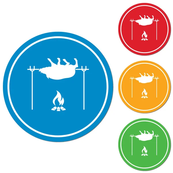 Izgara domuz simgesi. Vektör illustratio