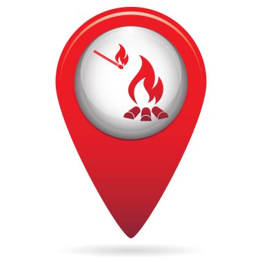 Kamp ateşi siluet simge. Vektör illustratio