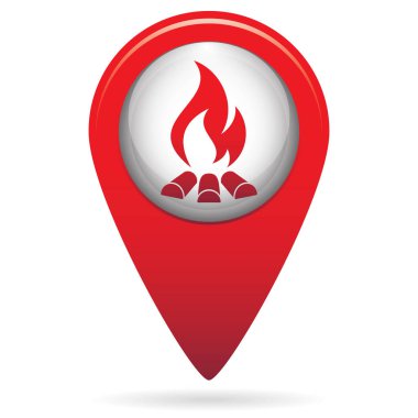 Kamp ateşi siluet simge. Vektör illustratio