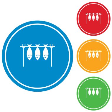 Izgara balık simgesi. Vektör illustratio