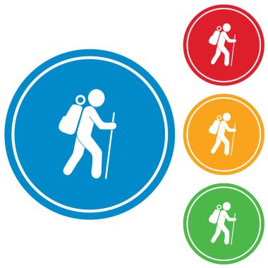 Simge illüstrasyon izole vektör işareti işaret hiking