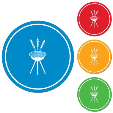 Izgara Kebap simgesi. Vektör illustratio