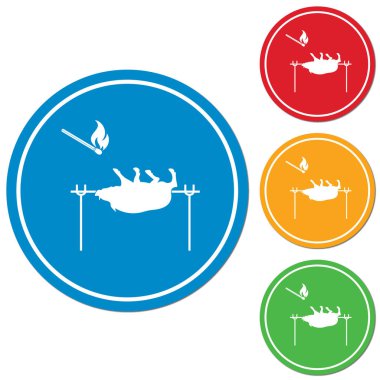 Izgara domuz simgesi. Vektör illustratio