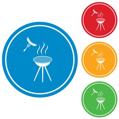 Mangal sucuk simgesi. Vektör çizim