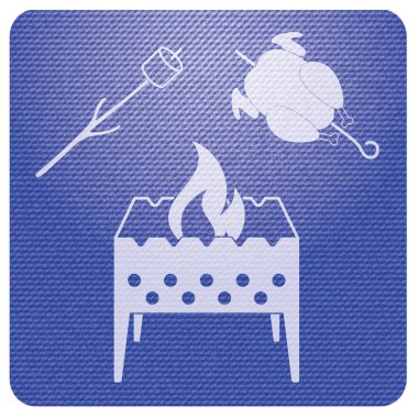 Mangal, Zephyr'i ve tavuk simgesi. Vektör illustratio