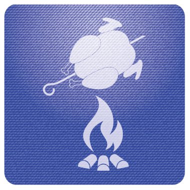 Izgara tavuk simgesi. Vektör illustratio