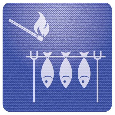 Izgara balık simgesi. Vektör illustratio