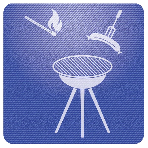 Barbecue Worst Pictogram Vectorillustratie — Stockvector