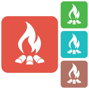 Kamp ateşi siluet simge